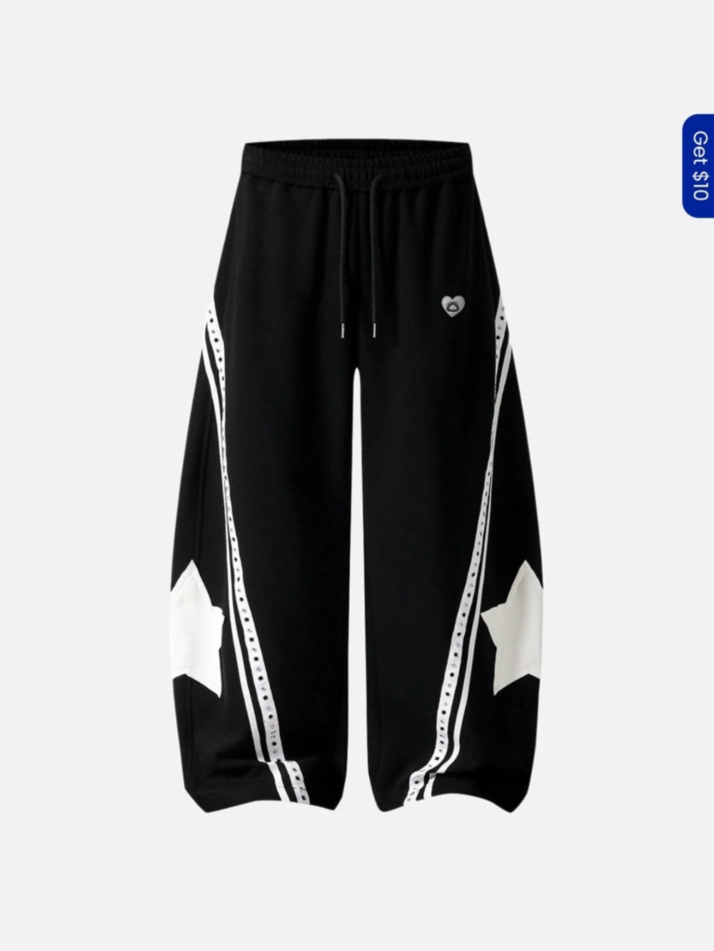 Aelfric Eden - Star Panel Baggy Barrel Sweatpants in Black (XL)